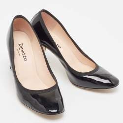 Repetto Black Patent Leather Round Toe Pumps Size 38