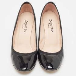 Repetto Black Patent Leather Round Toe Pumps Size 38