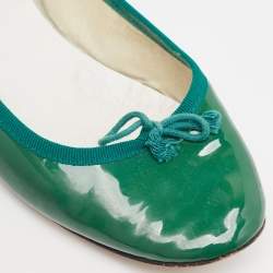 Repetto Green Patent Leather Bow Ballet Flats Size 38