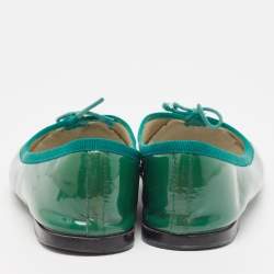 Repetto Green Patent Leather Bow Ballet Flats Size 38