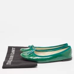 Repetto Green Patent Leather Bow Ballet Flats Size 38