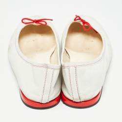 Repetto White Leather Bow Ballet Flats Size 39