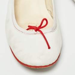 Repetto White Leather Bow Ballet Flats Size 39