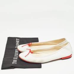 Repetto White Leather Bow Ballet Flats Size 39