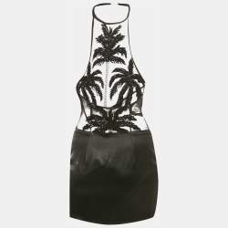 مملوكة مسبقًا Retrofete Black Tulle and Satin Embellished Ondine Dress XS