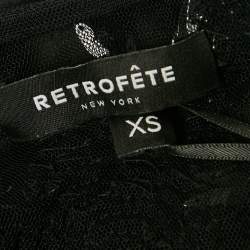 مملوكة مسبقًا Retrofete Black Tulle and Satin Embellished Ondine Dress XS