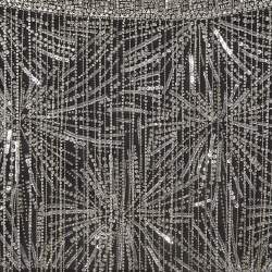Retrofete Silver/Black Sequined Mini Skirt XXS