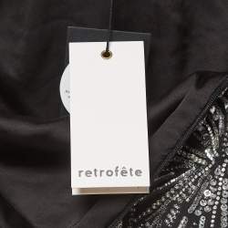 Retrofete Silver/Black Sequined Mini Skirt XXS