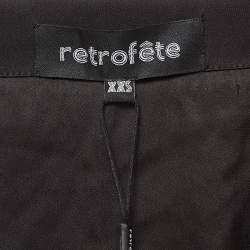 Retrofete Silver/Black Sequined Mini Skirt XXS