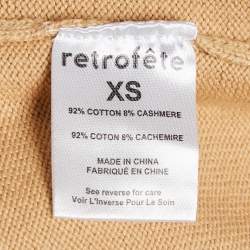 Retrofete Beige Rhinestone Embellished Rib Knit Desiree Sweatpants XS
