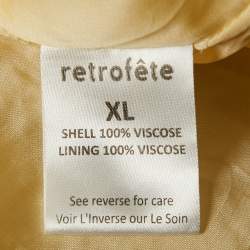 Retrofete Gold Sequin Embellished Velvet Trim Chiffon Belted Tunic XL
