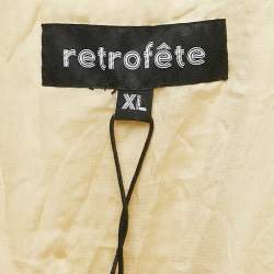 Retrofete Gold Sequin Embellished Velvet Trim Chiffon Belted Tunic XL