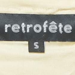 Retrofete Gold Sequin Velvet Trimmed Wrap Tunic S