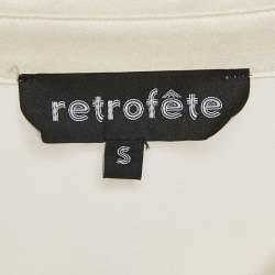 Retrofete Cream Satin Gathered Mini Dress S