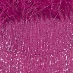 Retrofete Bright Pink Sequin Embellished Faux Feather Detail Strapless Mini Dress S