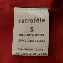 مملوكة مسبقًا فستان قصير بكتف واحد مرصع بحزام ترتر أحمر غامق ريتروفيتي مقاس صغير