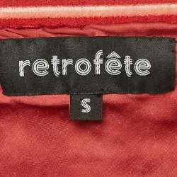 مملوكة مسبقًا فستان قصير بكتف واحد مرصع بحزام ترتر أحمر غامق ريتروفيتي مقاس صغير