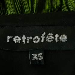 مملوكة مسبقًا Retrofête Metallic Green Lamé V-Neck Draped Doss Maxi Dress XS