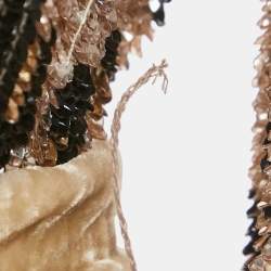 مملوكة مسبقًا Retrofete Beige Leopard Print Sequin Belted Midi Dress XS