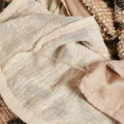 مملوكة مسبقًا Retrofete Beige Leopard Print Sequin Belted Midi Dress XS