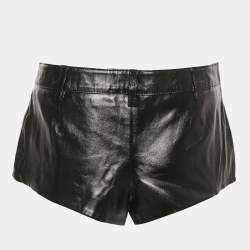 Pre Owned Retrofete Black Real Leather Hot Pants M