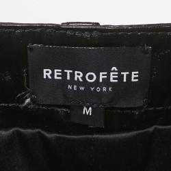 Pre Owned Retrofete Black Real Leather Hot Pants M