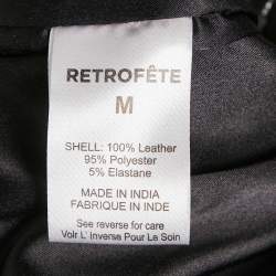 Pre Owned Retrofete Black Real Leather Hot Pants M