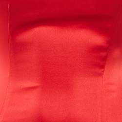 Pre Owned Retrofete Red Satin Silk Aries Dress XS