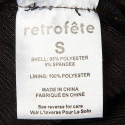 Pre Owned Retrofete Metallic Brown Lame Waldorf Strapless Dress S