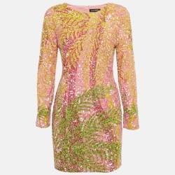 Pre Owned Retrofete Multicolor Sequin Nikki Mini Dress M