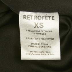 Pre Owned Retrofete Green Lamé Pleated Draped Waist Daniele Dress XS