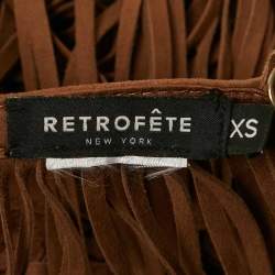 مملوكة مسبقًا Retrofete Brown Jacinta Suede Fringe Bralette XS