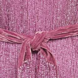 مملوكة مسبقًا فستان قصير بكتف واحد مرصع بالترتر أرجواني ريتروفيتي مقاس صغير جدًا