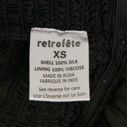 مملوكة مسبقًا فستان قصير بكتف واحد مرصع بالترتر حريري أسود ريتروفيتي مقاس صغير جداً