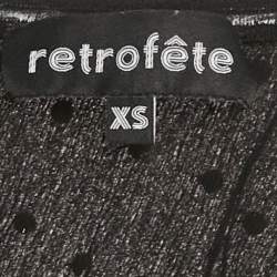 مملوكة مسبقًا فستان قصير بكتف واحد مرصع بالترتر حريري أسود ريتروفيتي مقاس صغير جداً