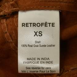 Pre Owned Retrofête Brown Suede Lace-Up Flared Trousers XS