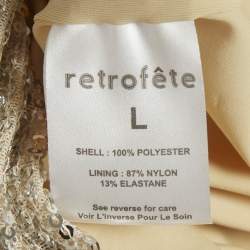 مملوكة مسبقًا فستان قصير مجمع قماش لامع فضي ريتروفيتي مقاس كبير