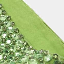 مملوكة مسبقًا طقم توب وتنورة ريتروفتي أخضر كريستال مقاس صغير جداً (إكسترا سمول)