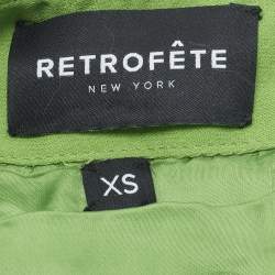 مملوكة مسبقًا طقم توب وتنورة ريتروفتي أخضر كريستال مقاس صغير جداً (إكسترا سمول)