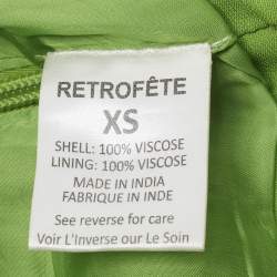 مملوكة مسبقًا طقم توب وتنورة ريتروفتي أخضر كريستال مقاس صغير جداً (إكسترا سمول)