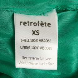 Pre Owned Retrofete Green Sequin Gabrielle Wrap Dress XS