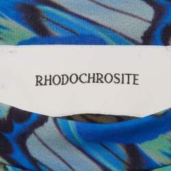 Pre Owned Rhodochrosite Blue Abstract Print Bodysuit and Leggings Set XS/S