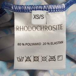 Pre Owned Rhodochrosite Blue Abstract Print Bodysuit and Leggings Set XS/S