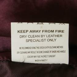 Pre Owned Richards Radcliffe Burgundy Real Leather Cadogan Hand Woven Coat M