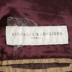 Pre Owned Richards Radcliffe Burgundy Real Leather Cadogan Hand Woven Coat M