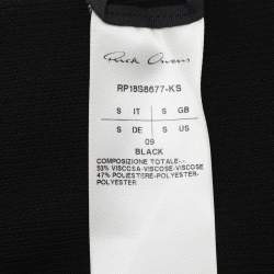 Pre Owned Rick Owens Black Rib-Knit Fitted Midi Skirt S