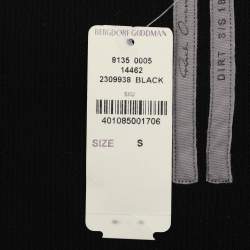 Pre Owned Rick Owens Black Rib-Knit Fitted Midi Skirt S