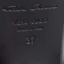 Pre Owned Rick Owens Black Leather Rhino Grilled Kiss Boots Size 37