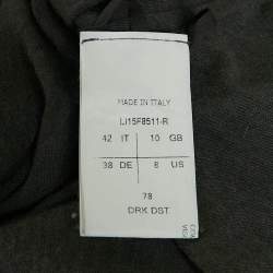 Pre Owned Rick Owens Dark Dust Grey Jersey Full Sleeve Maxi Dress M