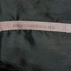 Rick Owens Black Leather Zip-Up Knit Paneled Biker Jacket M
